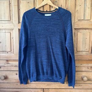 EDC Espirit Medium Blue Crewneck Textured Sweater‎